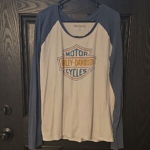 Women's Harley-Davidson Cream and Blue Tee